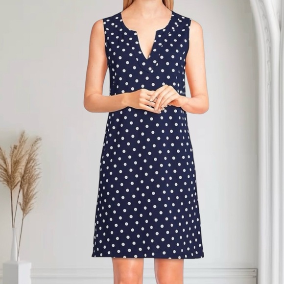 Lands’ End Cotton Polka Dot Dress - Picture 2 of 9